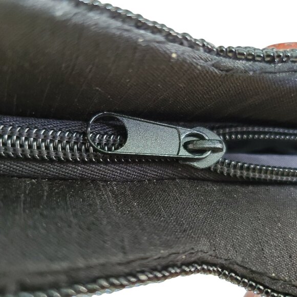 SASHA Beaded Hard Shell Handbag Purse Heart Shape Linen Back Zipper Lined - Picture 7 of 9